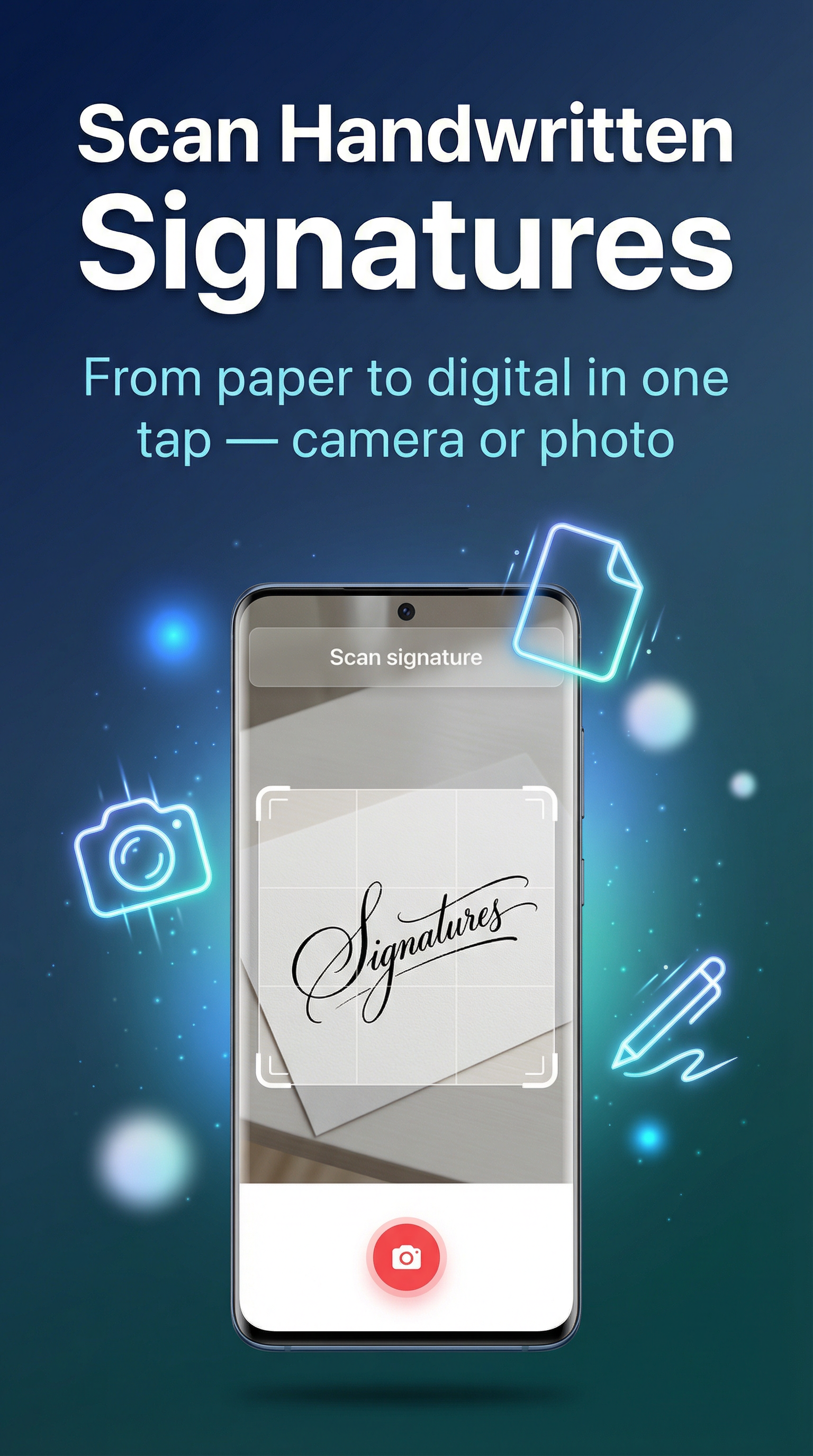 Scan handwritten signatures