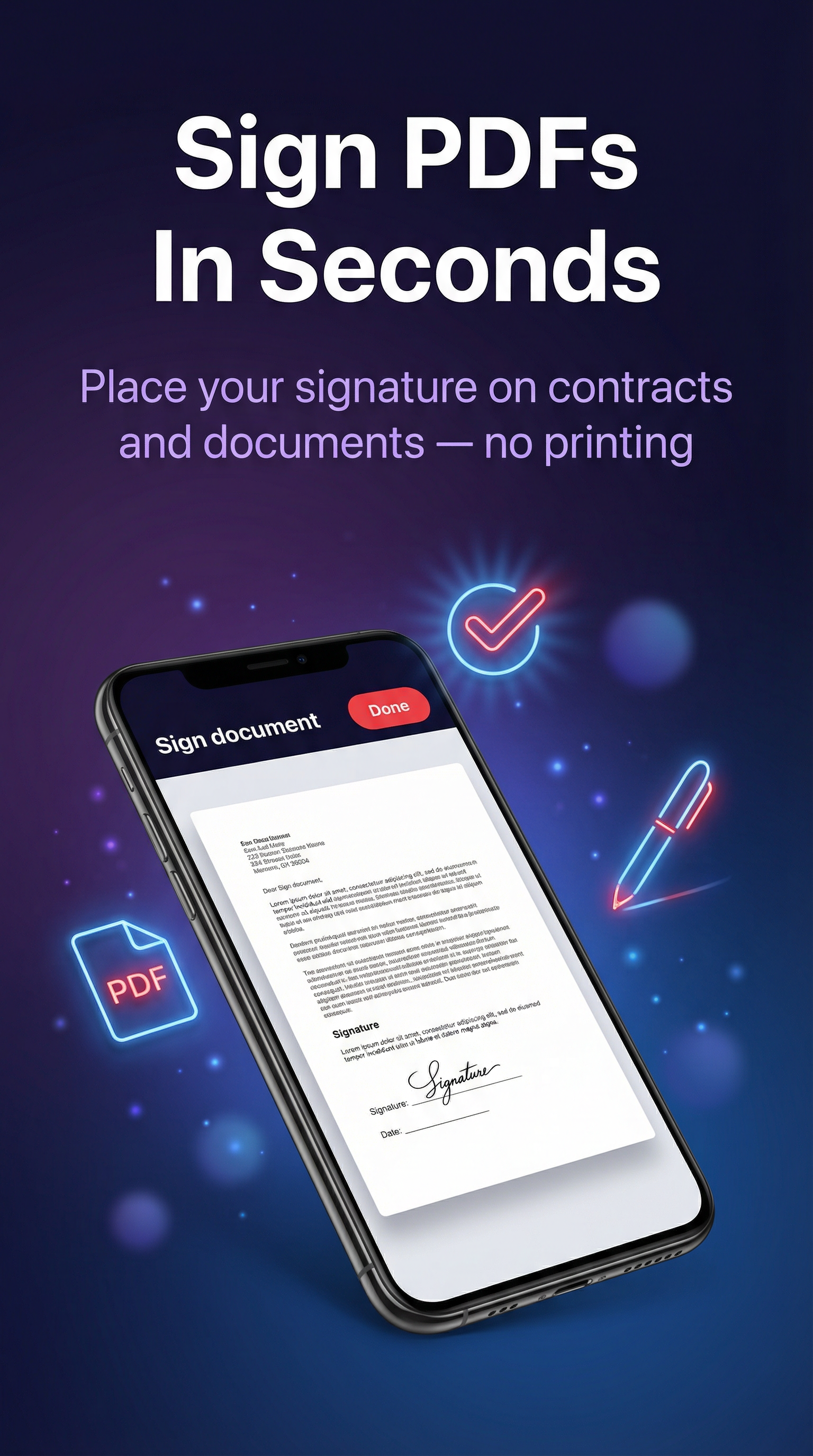 Sign PDFs in seconds
